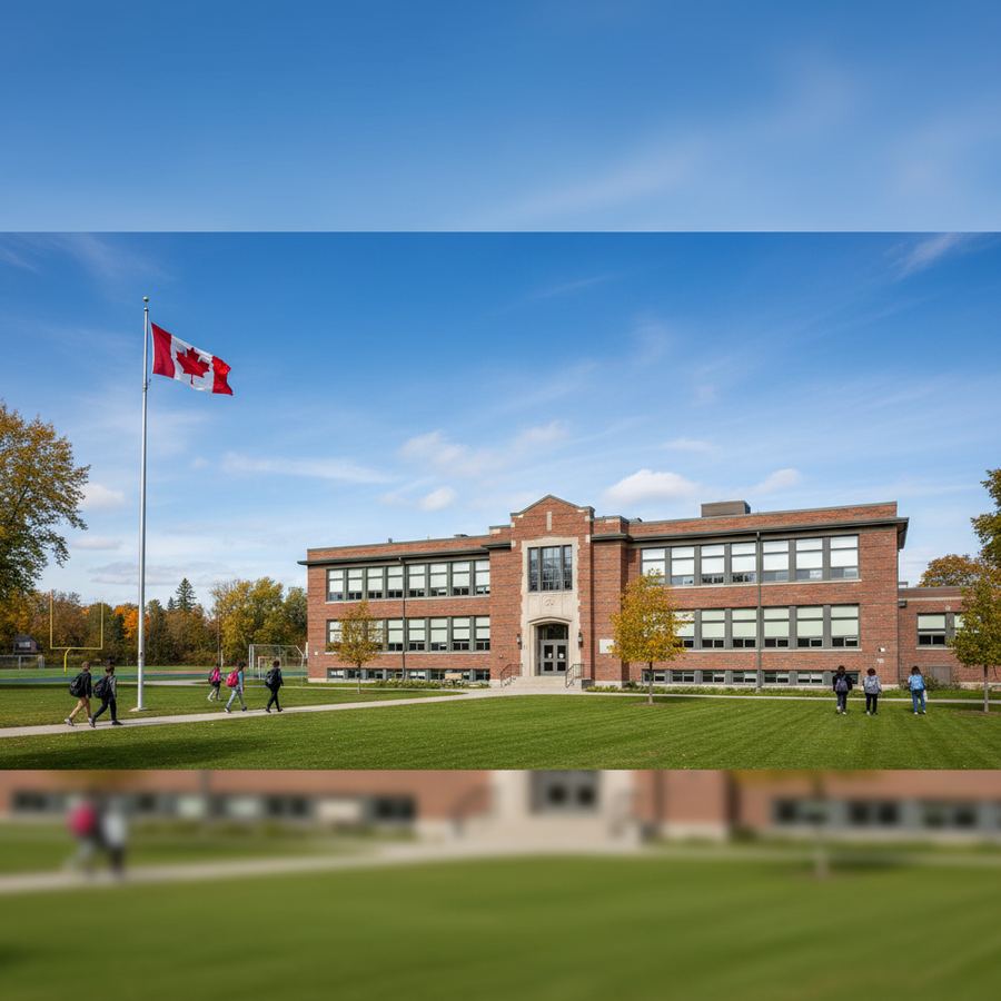 Stayner Collegiate Institute building, the local secondary school
