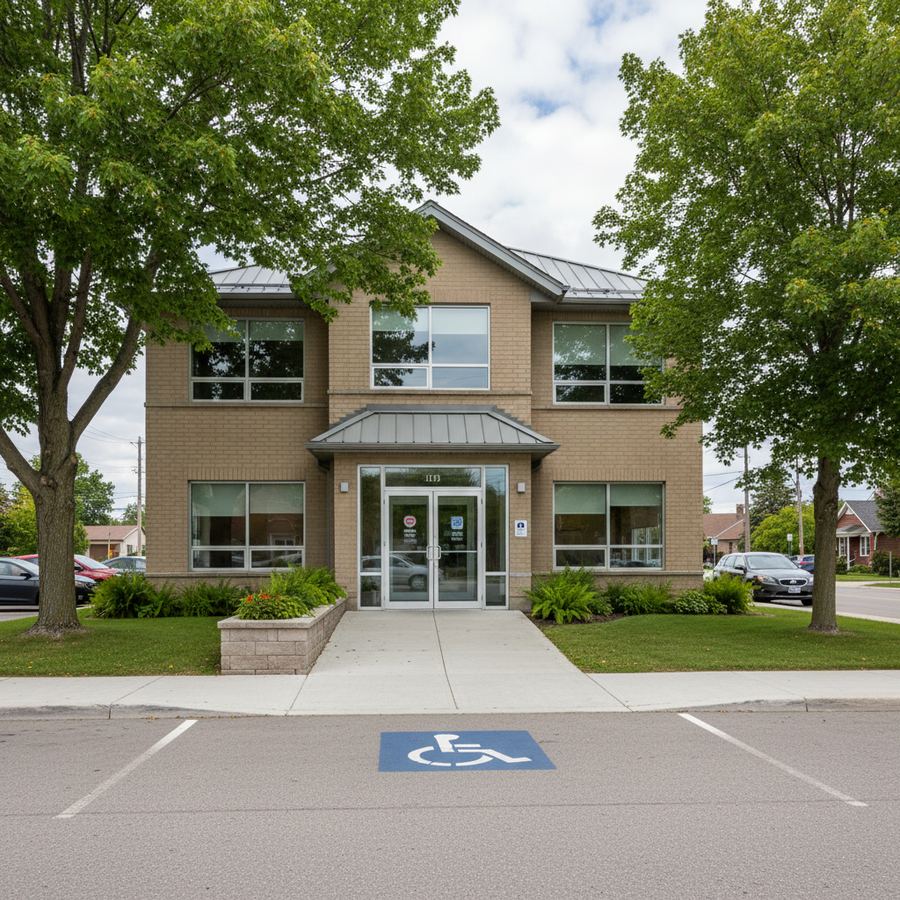 Health services area along Highway 26 in Stayner