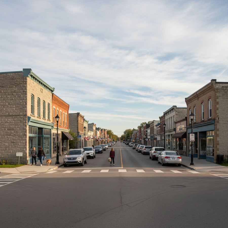 Storefronts along Stayner Main Street